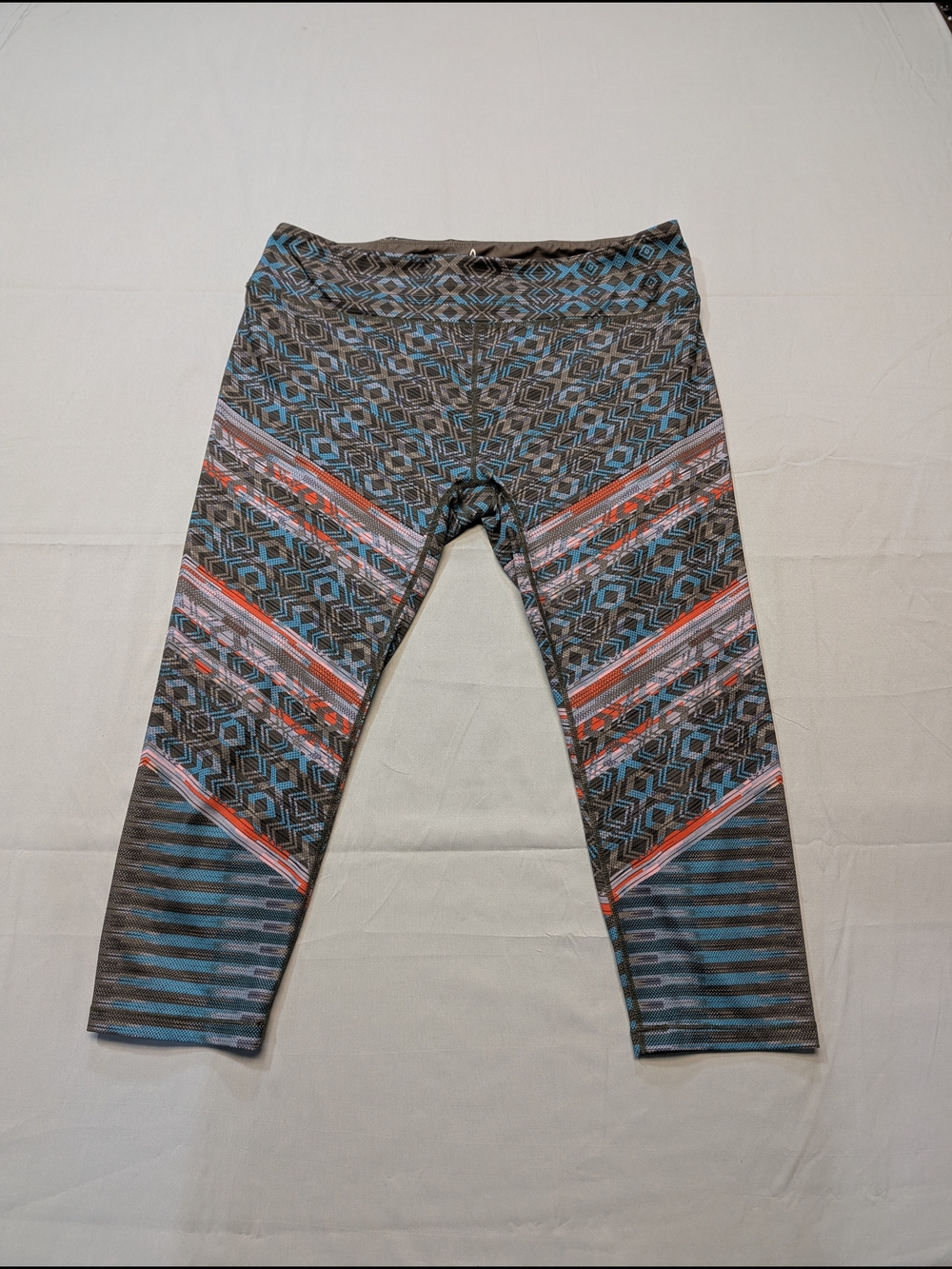 Prana Capri Leggings Women's XL Boho Stretch  Geometric Yoga